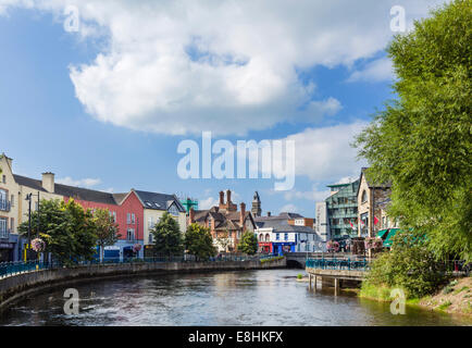 The Garvoge River from Rockwood Parade looking towads Hyde Bridge, Sligo Town, County Sligo, Republic of Ireland Stock Photo