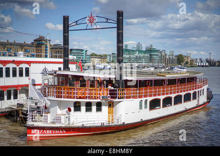 The Elizabethan moored on the River Thames Stock Photo