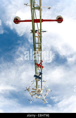 Wilson, North Carolina, USA. 08th Oct, 2014. Detail of one of five whirligigs by artist Vollis Simpson now up and twisting in the wind at Whirligig Park. Mr. Simpson, who died 2013 at the age of 94, made scores of whirligig sculptures over his lifetime, 31 of which will eventually be restored and installed at the park in Historic Downtown Wiilson. © Brian Cahn/ZUMA Wire/Alamy Live News Stock Photo