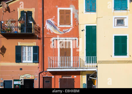 Buildings and architecture in Sestri Levante, Liguria, Italy Stock Photo