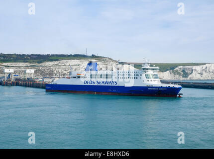 DFDS Seaways ferry in port at Dover, England, UK Stock Photo