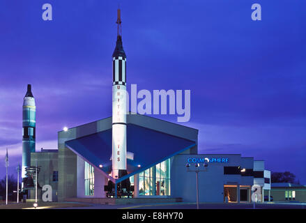 Outside of the Kansas Cosmosphere and Space Center, Hutchinson, Kansas, Stock Photo