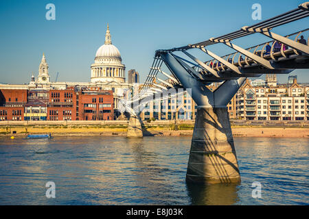 Millennium bridge in London Stock Photo