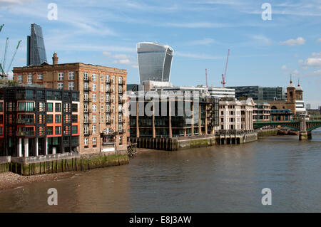 Northbank from the Millennium Bridge, London, UK Stock Photo