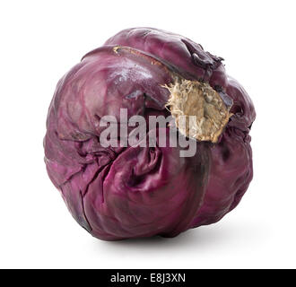 Whole purple cabbage isolated on a white background Stock Photo