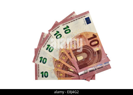 10 EURO banknotes, in circulation since September 2014, subjects Stock Photo