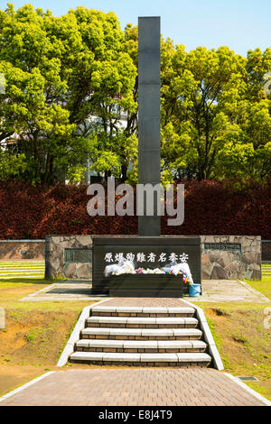 Monument at the atomic bomb hypocenter, Nagasaki, Japan Stock Photo