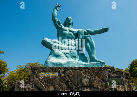 Peace statue in the Peace Park, Nagasaki, Japan Stock Photo