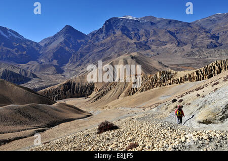 Trekker in Mustang Stock Photo