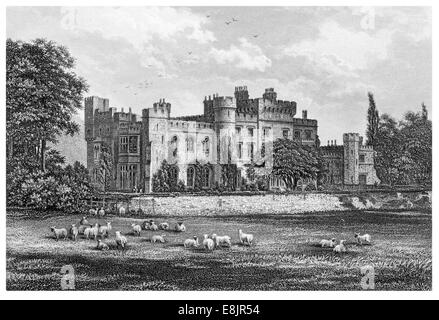 New Hawarden Castle Flintshire Wales UK British Prime Minister William Ewart Gladstone estate private residence circa 1891 Stock Photo