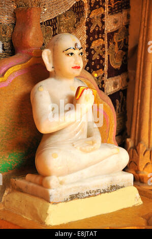 Depiction of Rishabha in Jaisalmer Jain temple. XIIth century. Jain temple of Adinath or Rishabha. Stock Photo