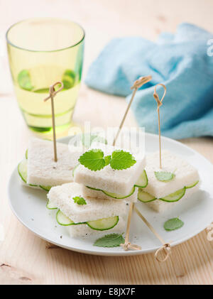 Cucumber sandwiches Stock Photo