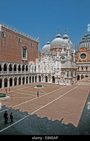 Basilica di San Marco St Marks Basilica Cathedral from the courtyard of the Palazzo Ducale or Doges Palace Venice Italy Stock Photo