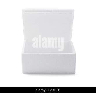 Open Styrofoam Storage Box On White Background Stock Photo