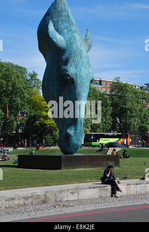 Nic Fiddian Green's horse sculpture displayed in London's Marble Arch Stock Photo