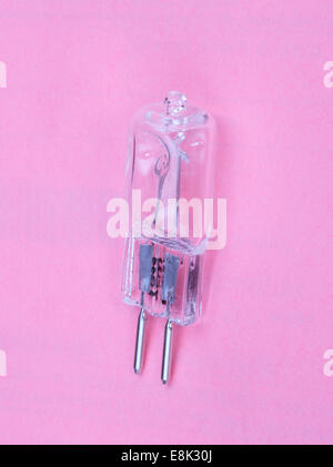 Halogene Lamp on Pink Background Stock Photo