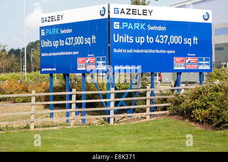 G Park advertising board for industrial units to let by Gazeley property developers, Swindon, England, UK Stock Photo
