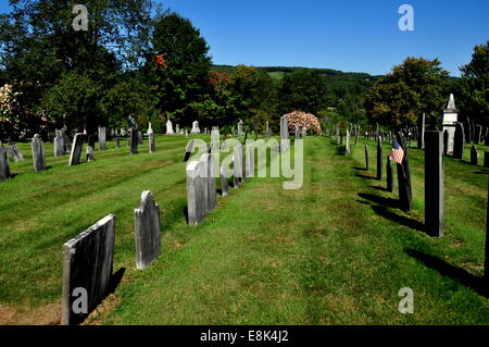 Rockingham, Vermont:  18th-19th century gravestones in the 1787 Meeting House Church burial ground Stock Photo