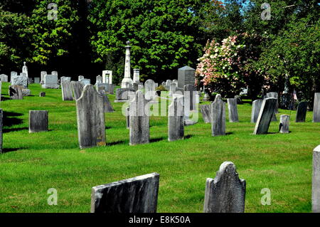 Riockingham, Vermont:  18th-19th century gravestones in the 1787 Meeting House Church burial ground  * Stock Photo