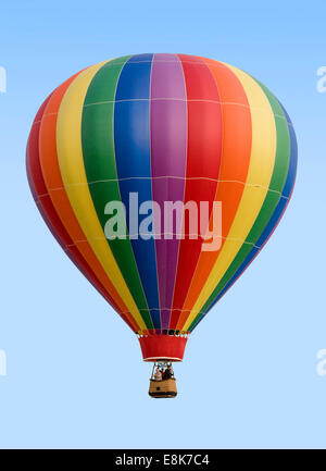 Colorful hot-air balloon against a blue sky Stock Photo