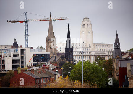 Leeds University Leeds Yorkshire looking back into the city centre Stock Photo