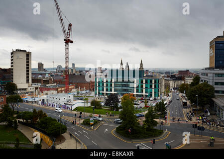 Leeds University Leeds Yorkshire looking back into the city centre Stock Photo