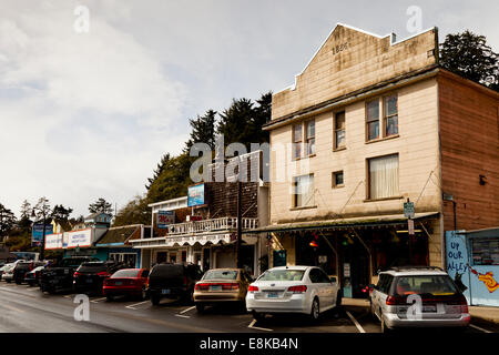 Storefronts on Bay Blvd Newport, Oregon, United States Stock Photo