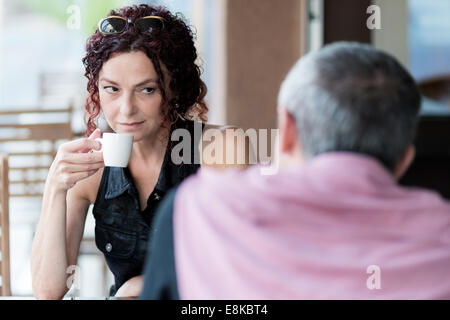 Couple in a coffee shop Stock Photo