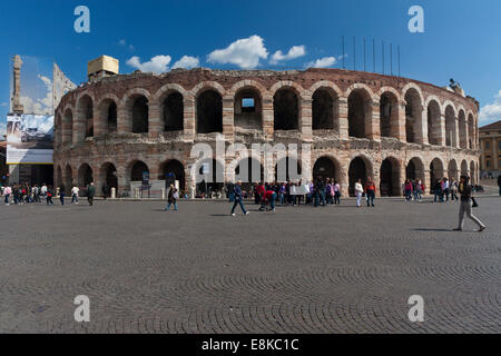 The Verona Arena, a Roman ampitheater built in first century. Verona, Italy. Stock Photo