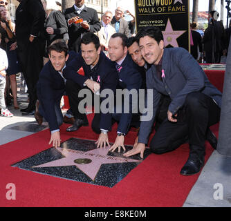 Hollywood, California, USA. 9th Oct, 2014. New Kids on the Block (NKOTB) join NKOTB honored with a star at 7072 Hollywood Blvd. Credit:  Lisa O'Connor/ZUMA Wire/Alamy Live News Stock Photo