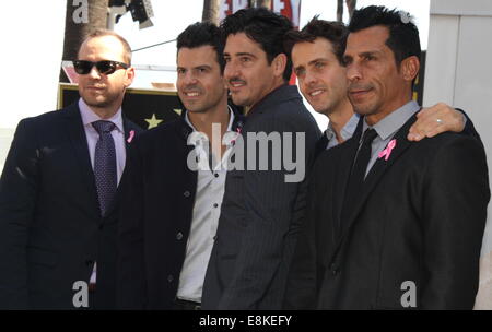 Hollywood, California, USA. 8th Oct, 2014. I15703CHW.New Kids On The Block Honored With A Star On The Hollywood Walk Of Fame.7072 Hollywood Blvd, Hollywood, CA.10/09/2014.NEW KIDS ON THE BLOCK - DONNIE WAHLBERG, JORDAN KNIGHT, JONATHAN KNIGHT, JOEY MCINTYRE AND DANNY WOOD.©Clinton H. Wallace/Photomundo/ Photos inc Credit:  Clinton Wallace/Globe Photos/ZUMA Wire/Alamy Live News Stock Photo