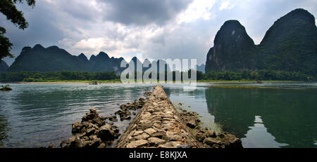 Beautiful river in Yangshuo Guilin in Guangxi province in China Stock Photo