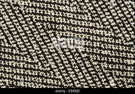 Closeup of wool black and white fabric Stock Photo