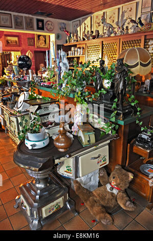 Various old stoves and knick-knacks in a private collection Stock Photo