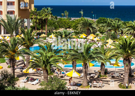 Bar and reception area of a five star resort hotel near Port el Kantoui in Tunsia. Stock Photo