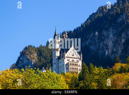 FUSSEN, GERMANY - October 09:  Schloss Neuschwanstein, a castle in Fussen Germany, on the 09 October 2014 Stock Photo