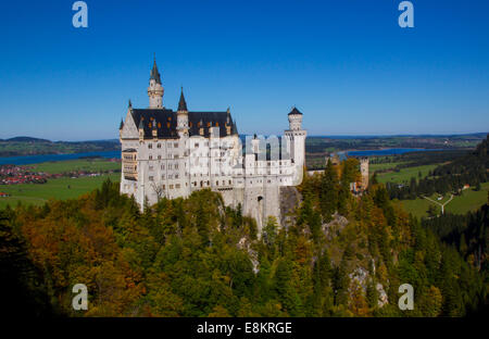 FUSSEN, GERMANY - October 09:  Schloss Neuschwanstein, a castle in Fussen Germany, on the 09 October 2014 Stock Photo