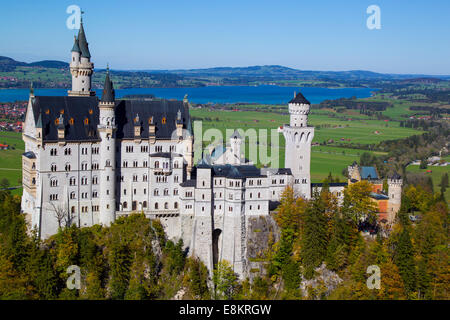 FUSSEN, GERMANY - October 09:  Schloss Neuschwanstein, a castle in Fussen Germany, on the 09 October 2014 Stock Photo