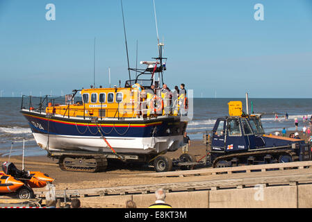 Rhyl Air Fun show 2014  Lifeboat day RNLI Cunningham 12-24 tractor beach sand windfarm North Wales Uk Stock Photo