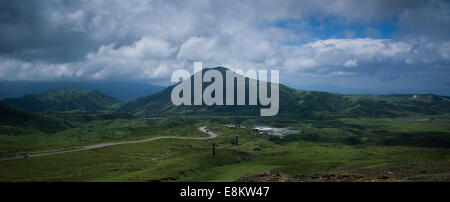 View from Mount Aso, Japan. Stock Photo