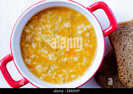 Soup with rice, meat and vegetables. Kharcho Stock Photo