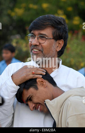 INDIA Rajasthan, Bal ashram for rescued child labourer, human rights activist Kailash Satyarthi, founder and director of NGO BBA / SACCS which fight for child rights and against child labour, he was awarded 2014 with the Peace Nobel prize , images taken November, 2006 Stock Photo