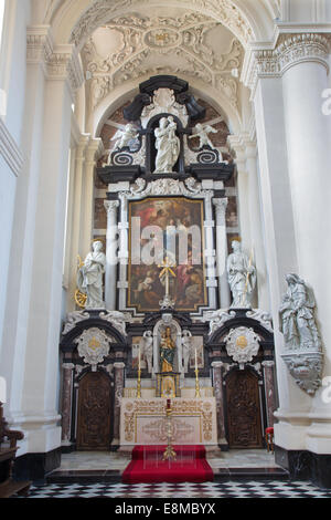 BRUGGE, BELGIUM - JUNE 12, 2014: The baroque side chapel in Saint Walburga church. Stock Photo