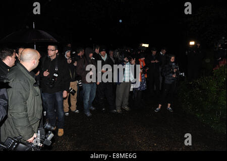 Police activity outside the home of Peaches Geldof in Wrotham, Kent, where she was found dead at the age of 25.  Where: Wrotham, United Kingdom When: 07 Apr 2014 Stock Photo