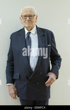 Fashion designer Pierre Cardin on his 'The Stage Production Of Pierre Cardin' conference held at the French Institute of Madrid  Featuring: Pierre Cardin Where: Madrid, Spain When: 07 Apr 2014 Stock Photo