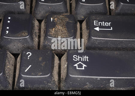 Dirty computer keyboard Stock Photo