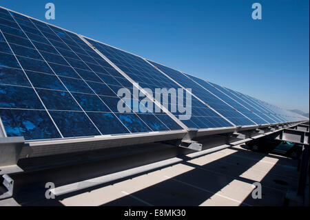 Naples, Italy, October 17, 2013 - A view of solar panels installed on top of a parking garage at Naval Support Activity Naples C Stock Photo