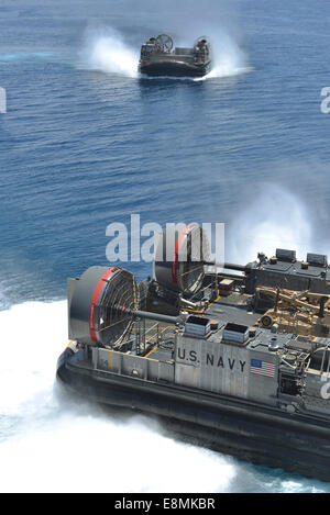 Two Landing Craft Air Cushioned (LCACs) from Assault Craft Unit Four ...