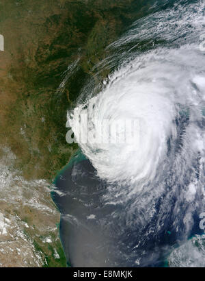 August 29, 2012 - Hurricane Isaac over Louisiana (morning overpass). Stock Photo