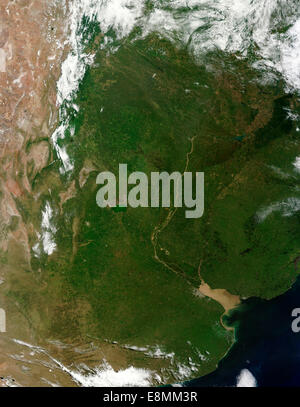 March 12, 2014 - Satellite view of Northern Argentina. Stock Photo